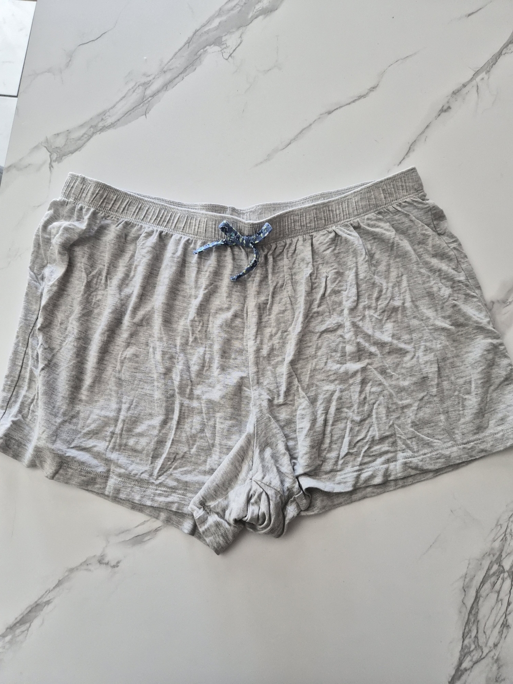 Light Grey Women's Athletic Lounge Shorts with Drawstring
